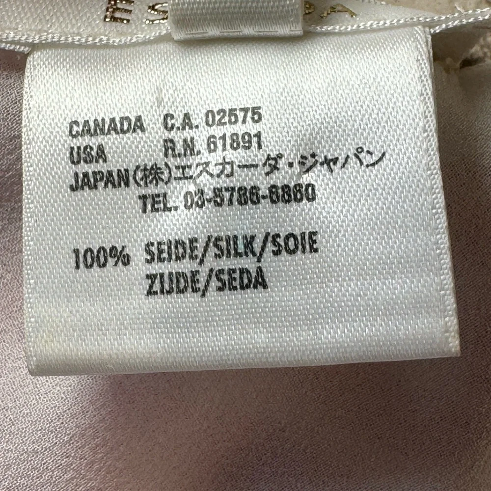 Escada Red and White Silk Midi Skirt